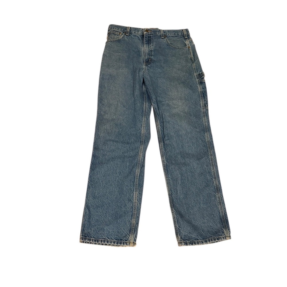 Vtg Carhartt B171 DST Relaxed Fit Carpenter Jeans Men 38x32 Blue Denim Work Pant
